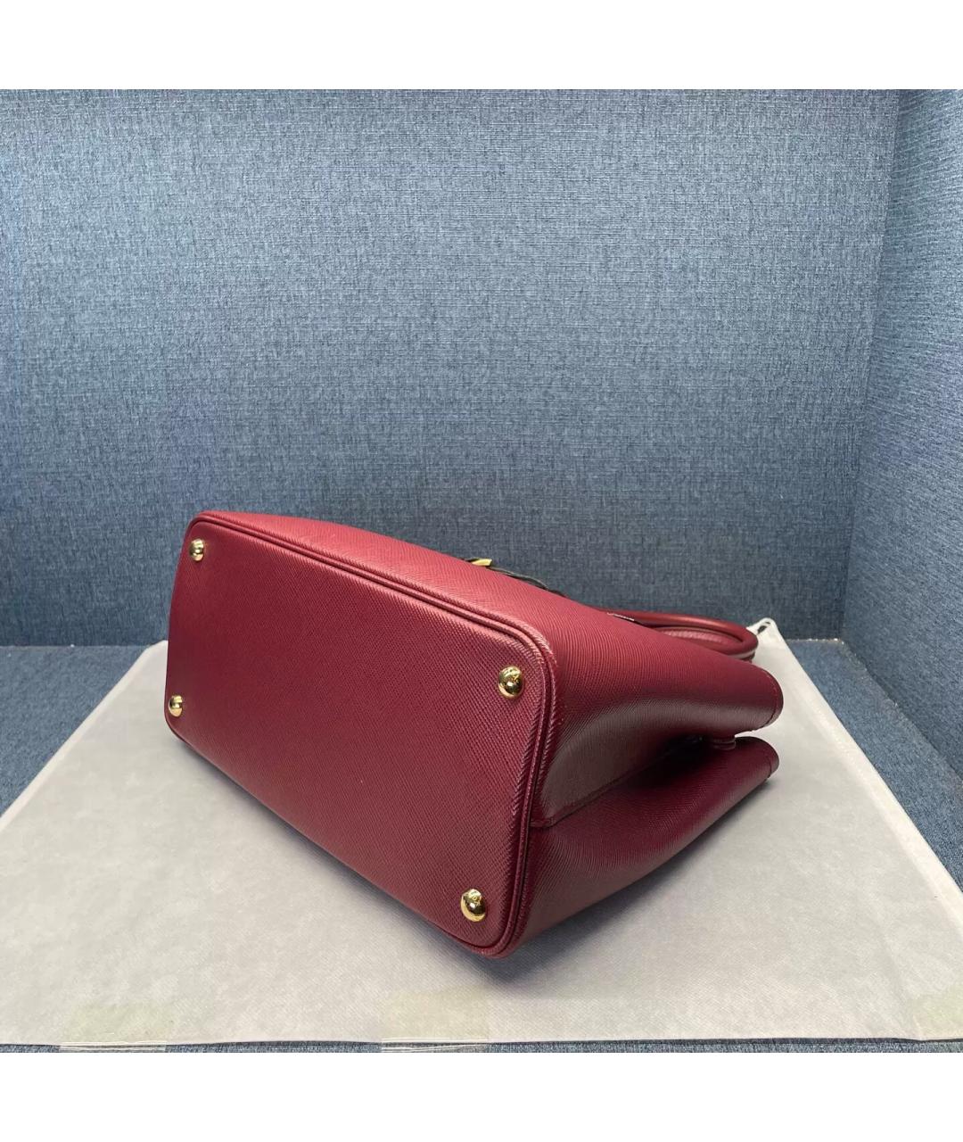 PRADA Бордовая кожаная сумка через плечо, фото 6