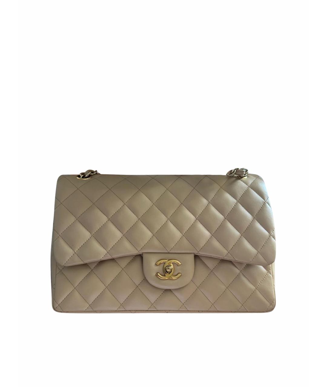 CHANEL Бежевая кожаная сумка через плечо, фото 1