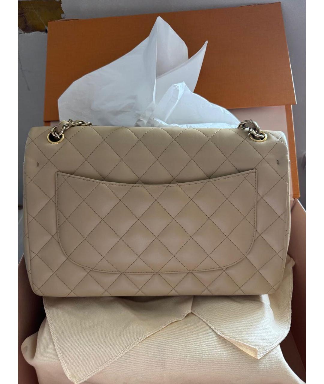 CHANEL Бежевая кожаная сумка через плечо, фото 2