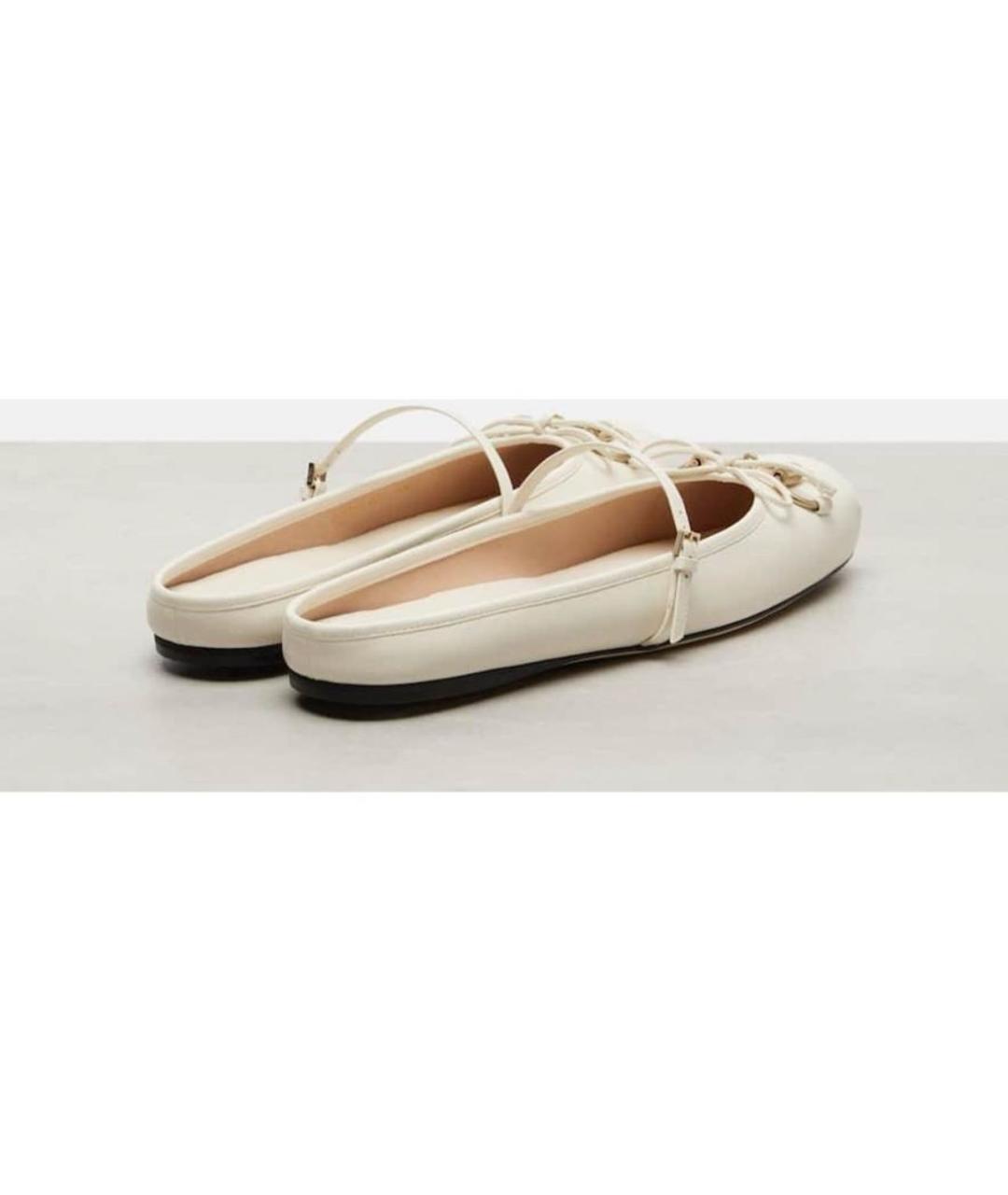 GUCCI Белые кожаные балетки, фото 4