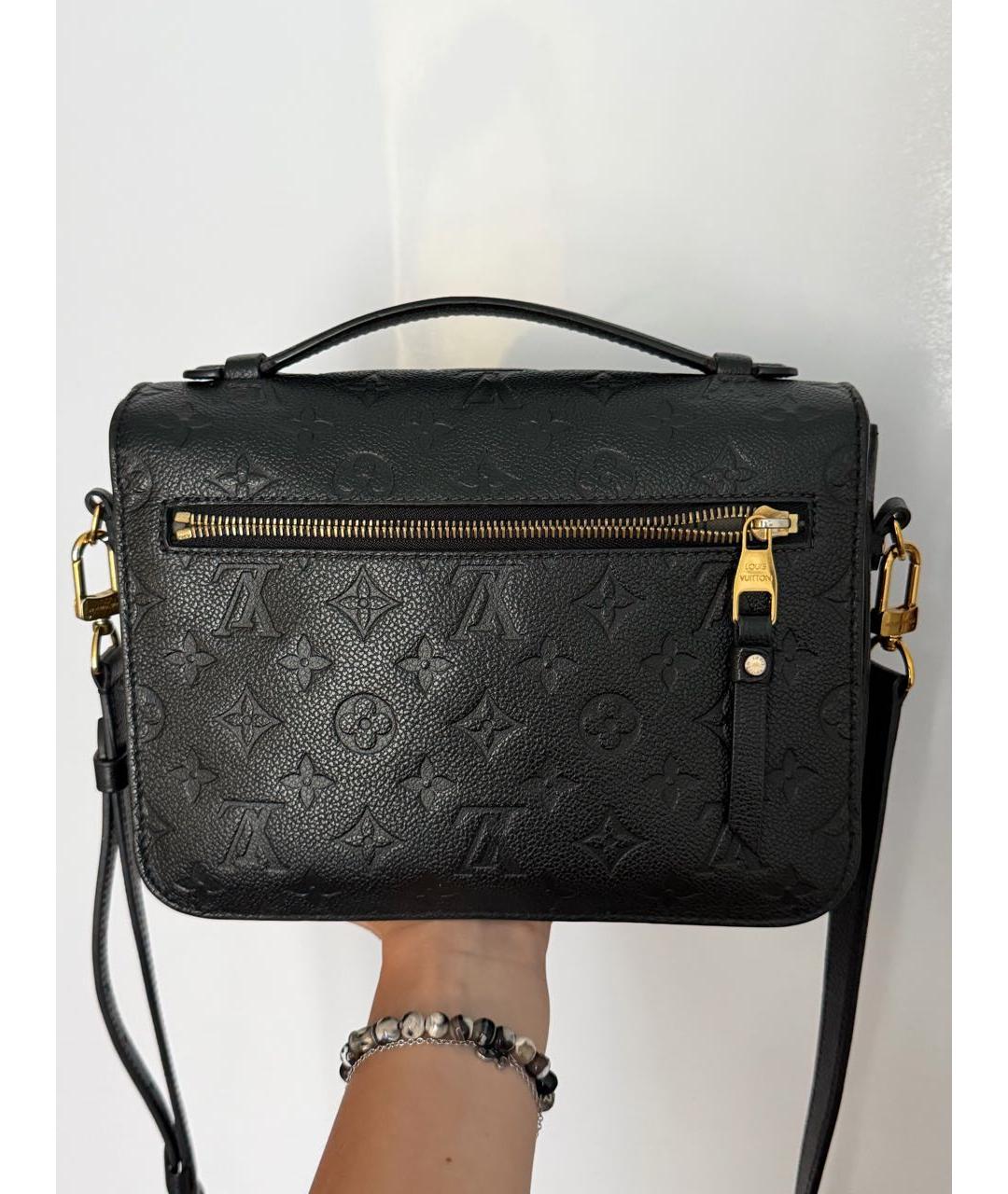 LOUIS VUITTON Черная кожаная сумка через плечо, фото 3