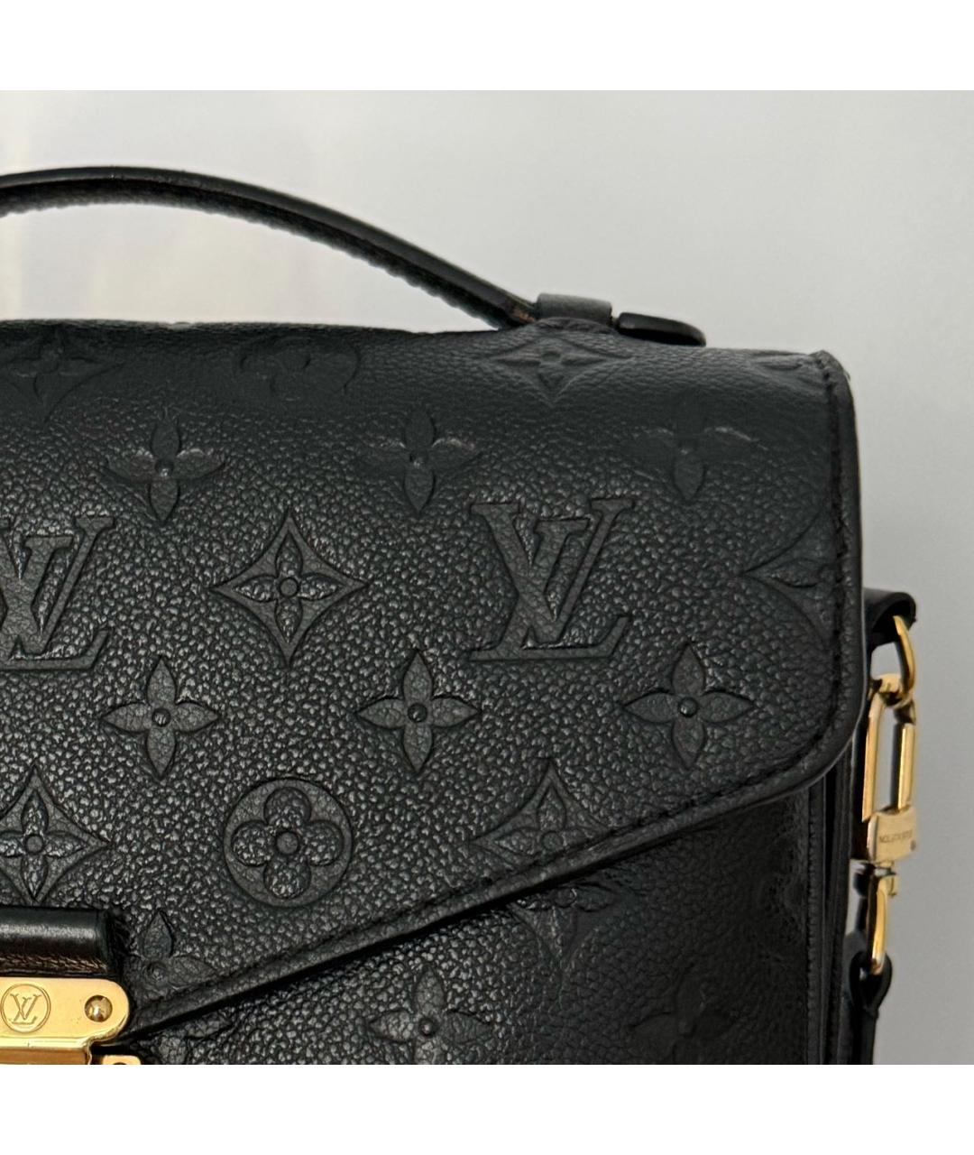 LOUIS VUITTON Черная кожаная сумка через плечо, фото 4