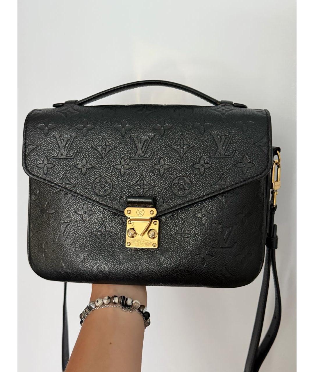 LOUIS VUITTON Черная кожаная сумка через плечо, фото 5