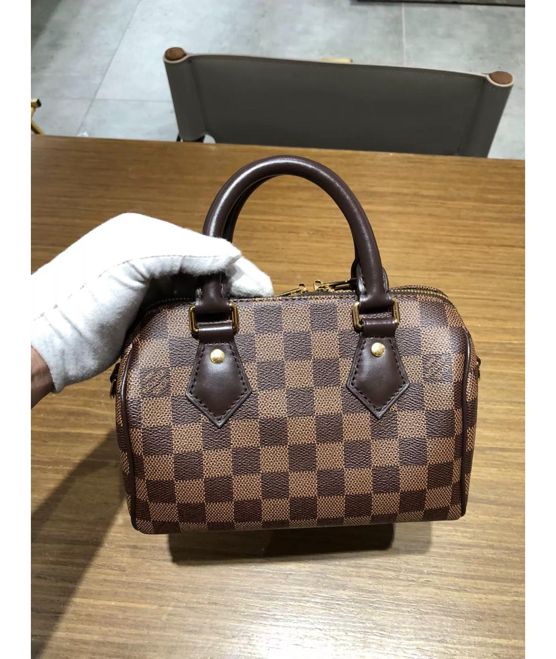 LOUIS VUITTON Коричневая плетеная сумка с короткими ручками, фото 10