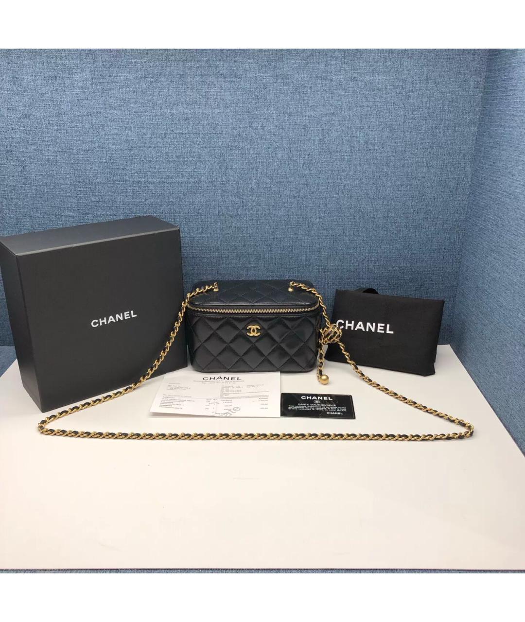 CHANEL Черная кожаная сумка через плечо, фото 8