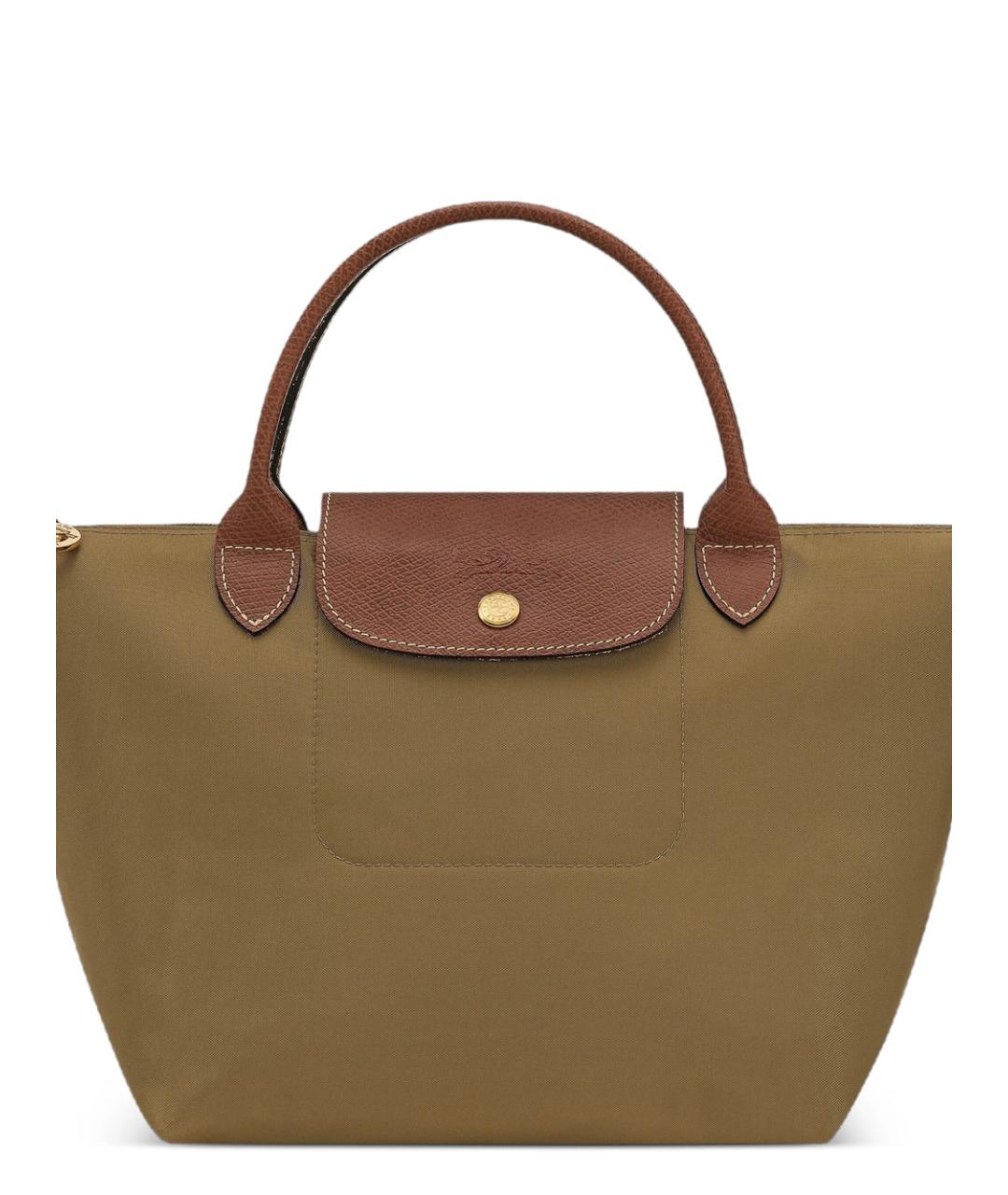 LONGCHAMP Зеленая синтетическая сумка тоут, фото 2