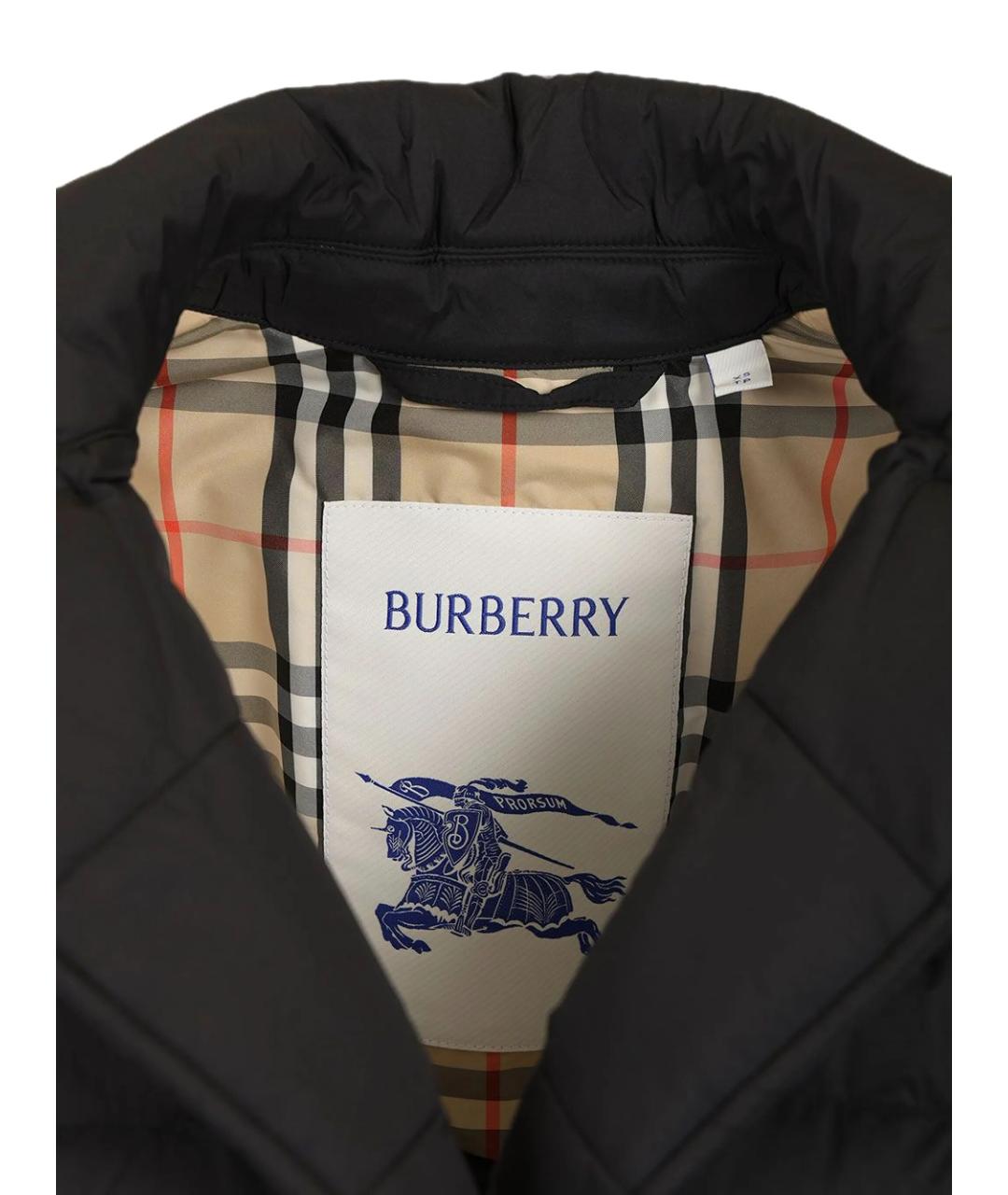 BURBERRY Черный полиамидовый пуховик, фото 5