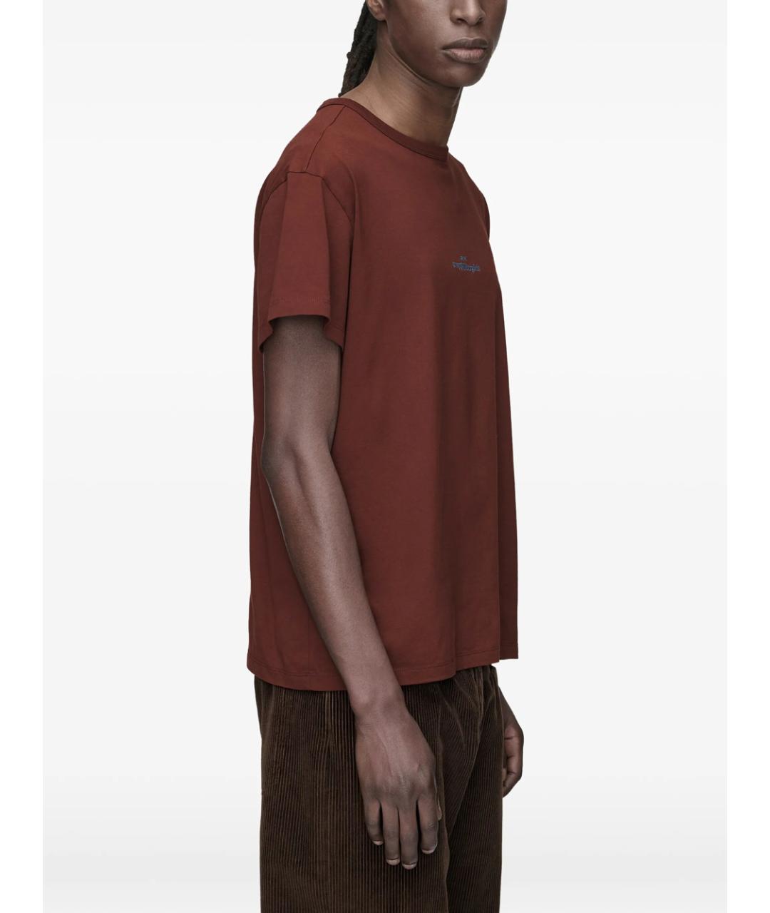 MAISON MARGIELA Бордовая хлопковая футболка, фото 4