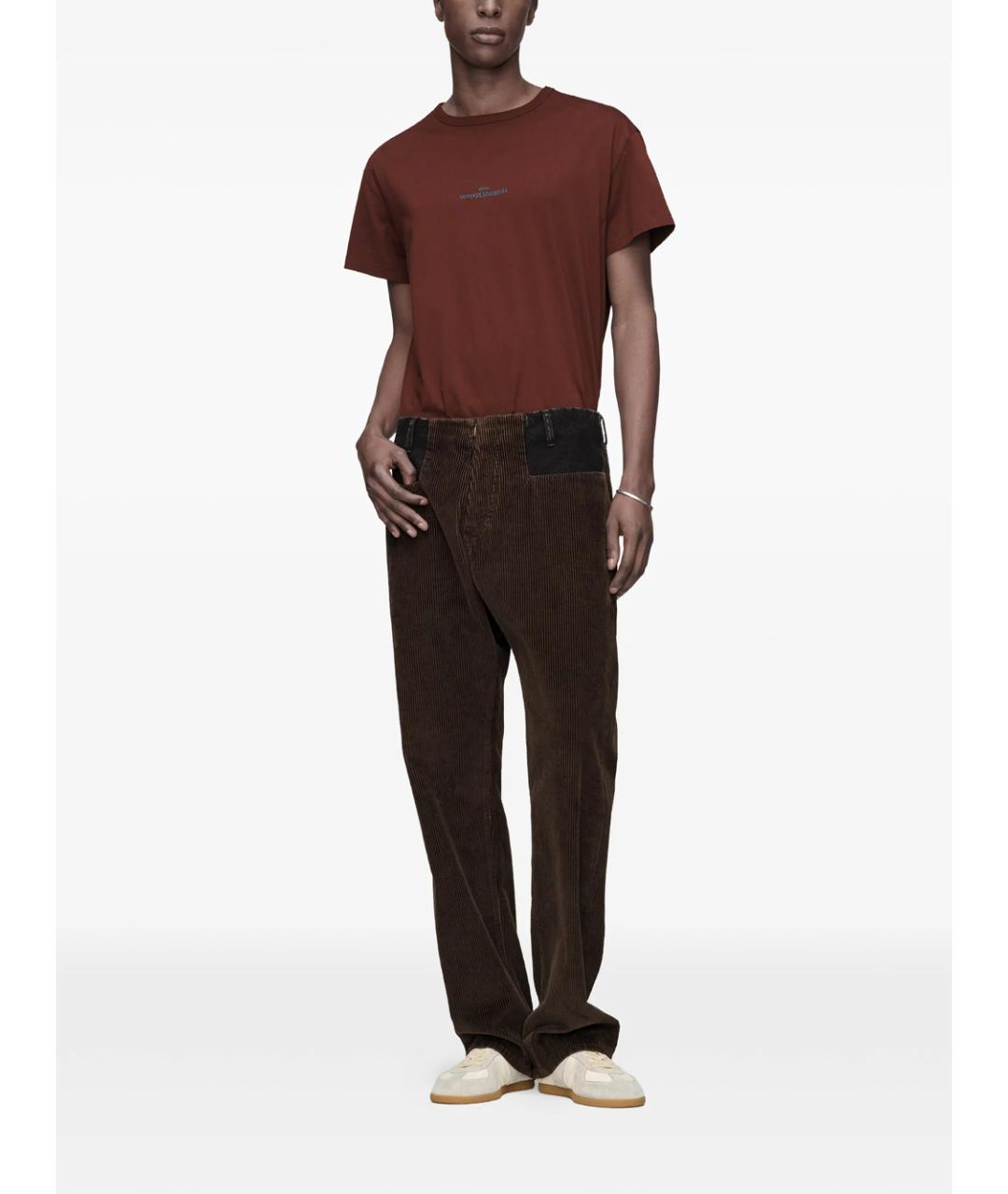 MAISON MARGIELA Бордовая хлопковая футболка, фото 2