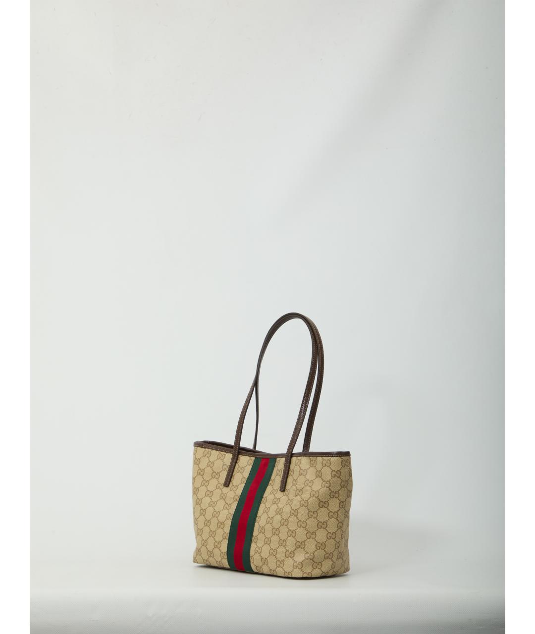 GUCCI Бежевая канва сумка тоут, фото 2
