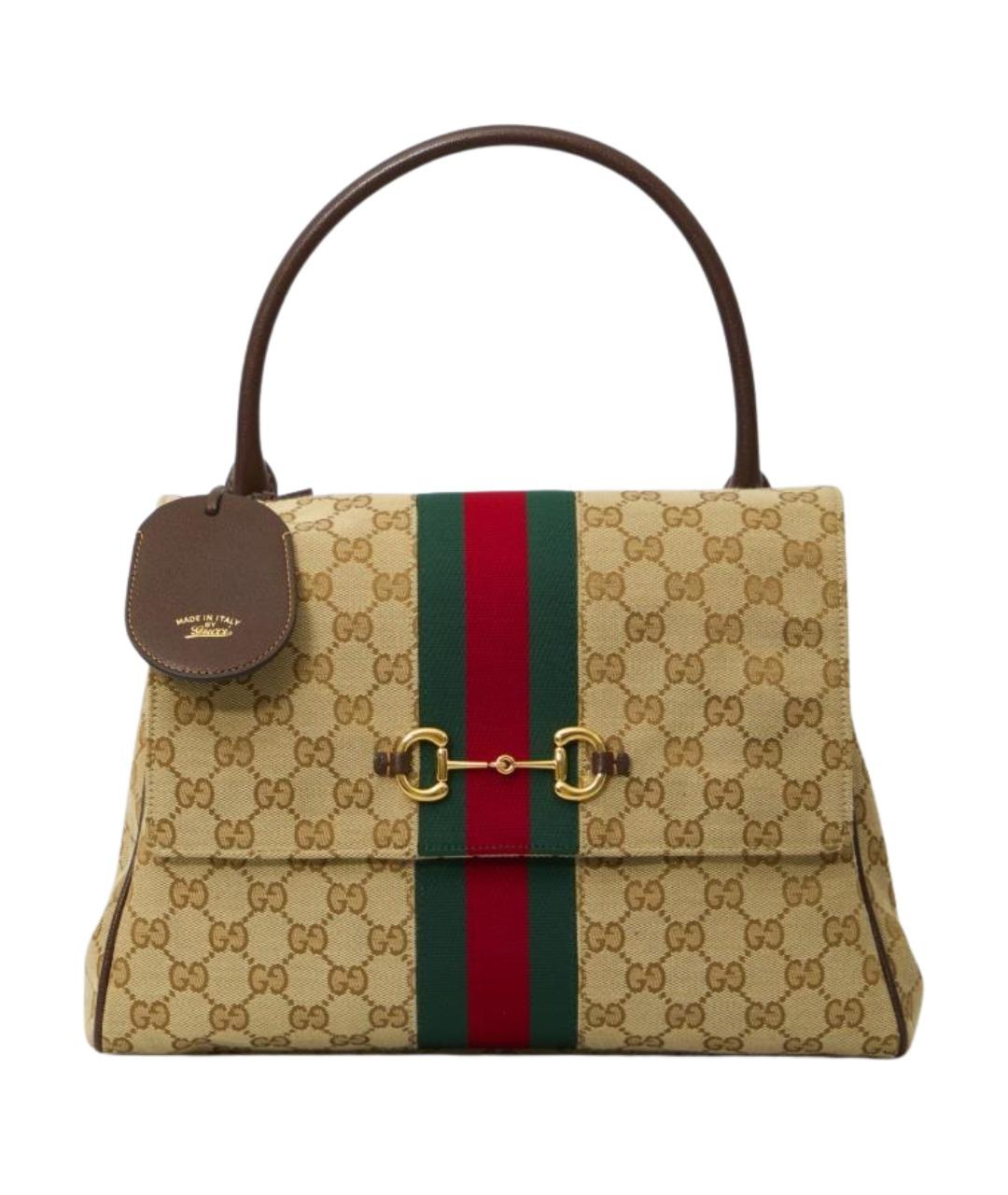 GUCCI Бежевая канва сумка тоут, фото 1