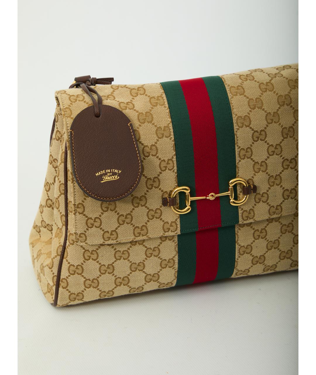 GUCCI Бежевая канва сумка тоут, фото 4