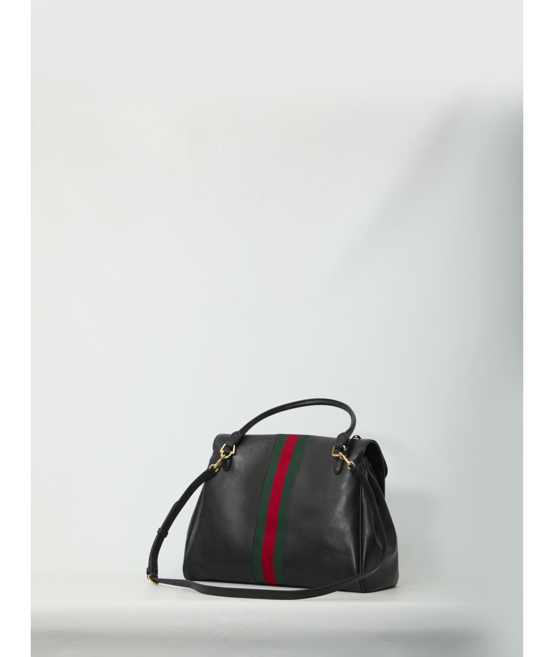 GUCCI Черная кожаная сумка тоут, фото 2