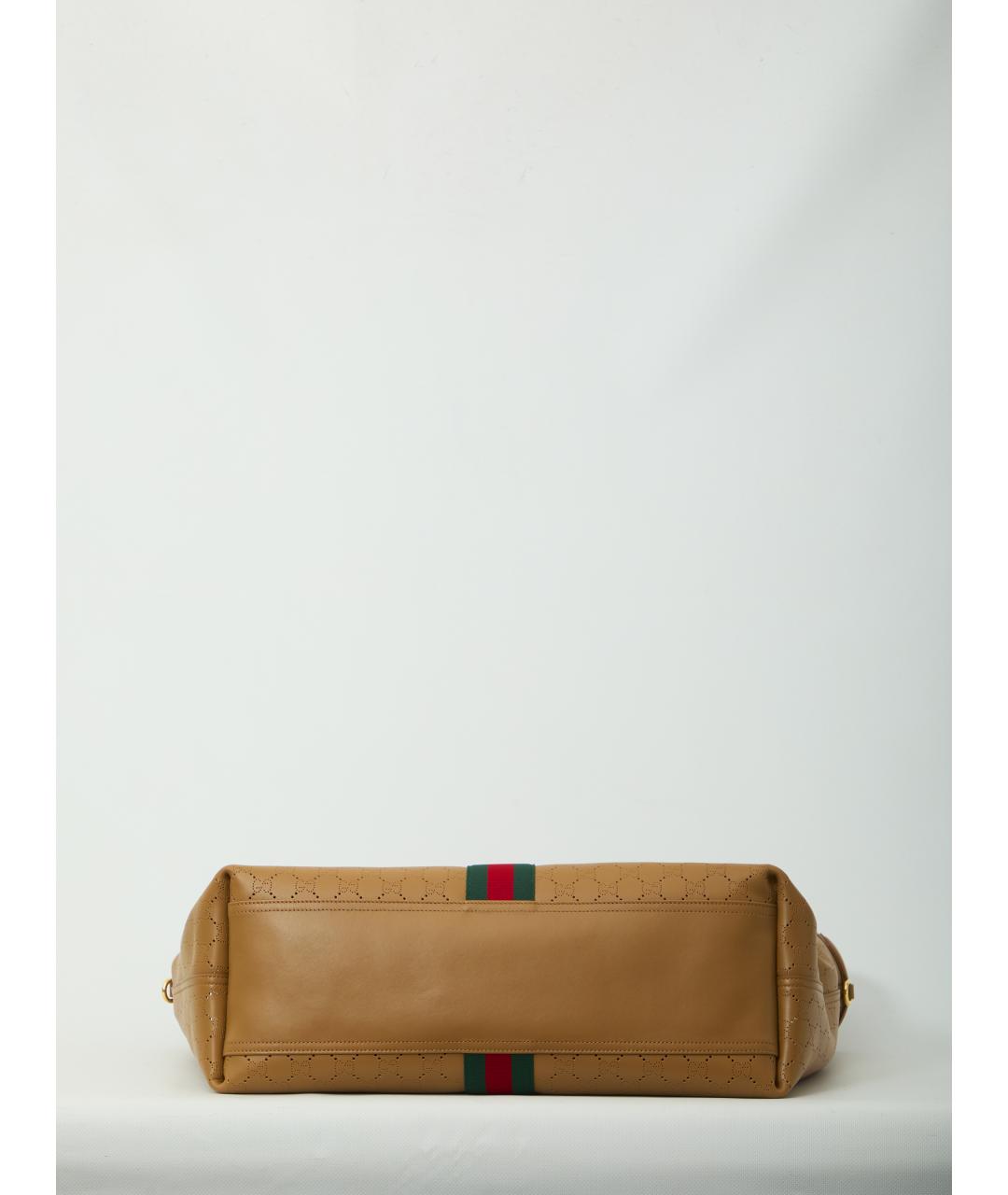 GUCCI Коричневая кожаная сумка тоут, фото 3
