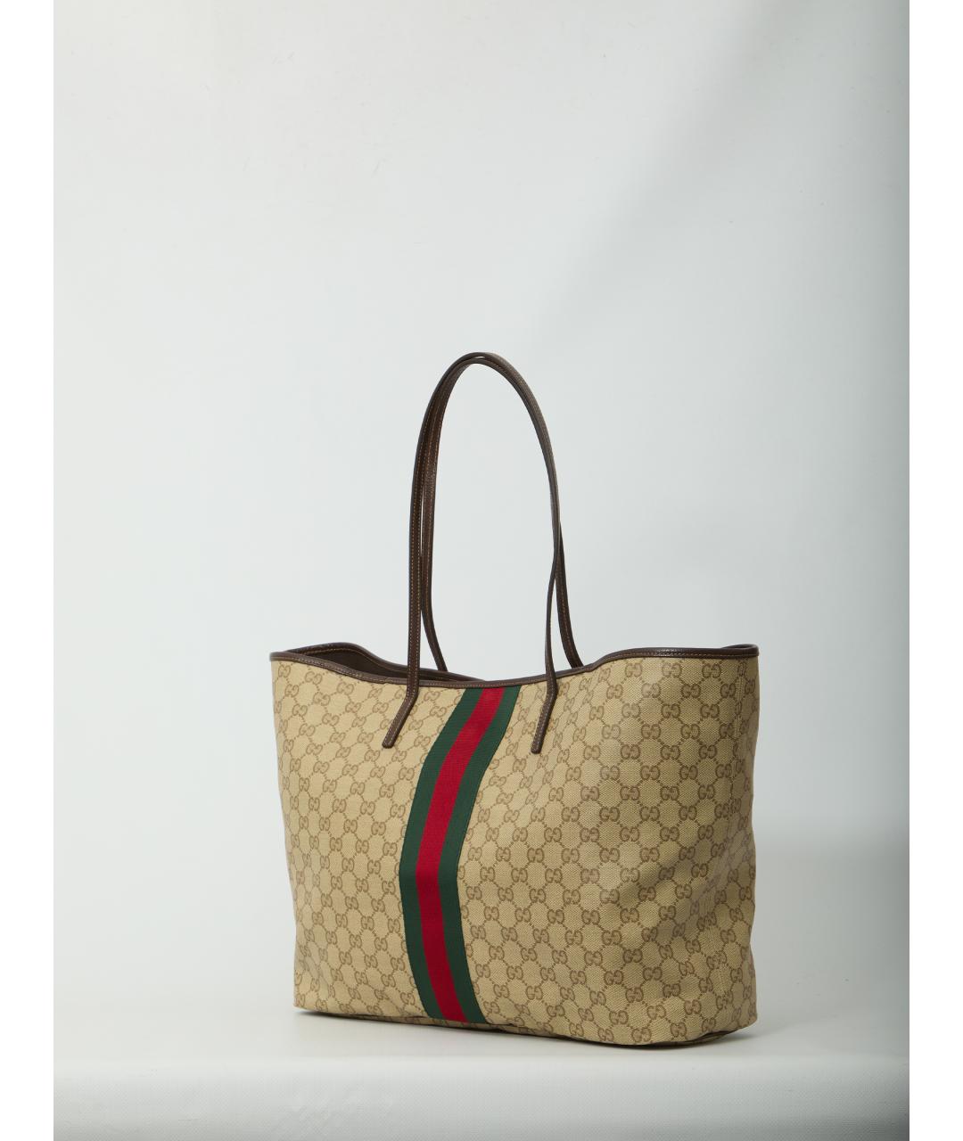 GUCCI Бежевая канва сумка тоут, фото 2