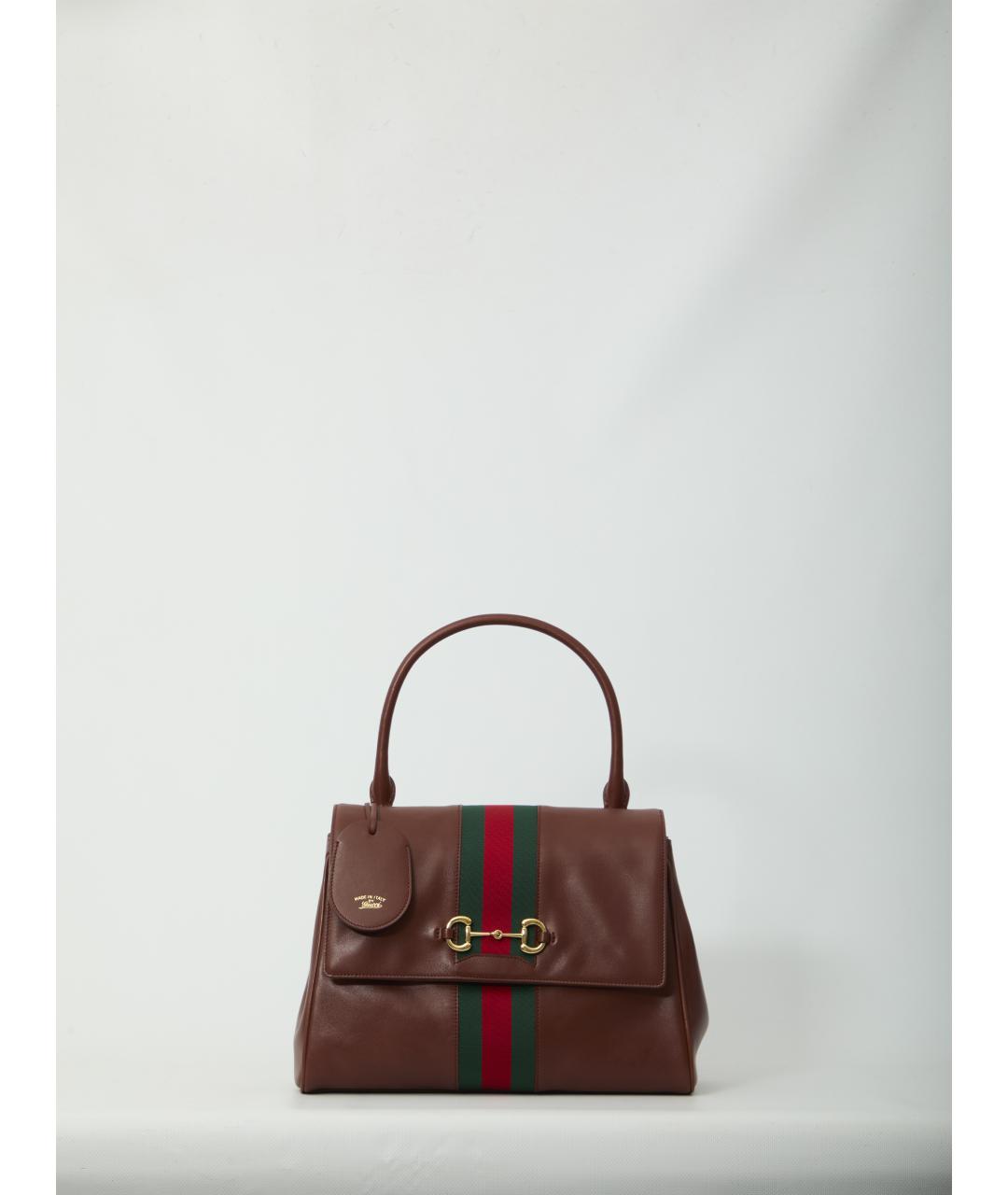 GUCCI Коричневая кожаная сумка тоут, фото 5