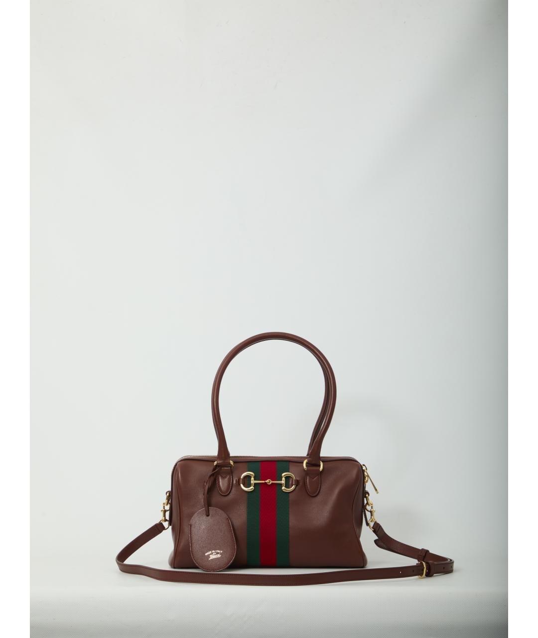 GUCCI Коричневая кожаная сумка через плечо, фото 5
