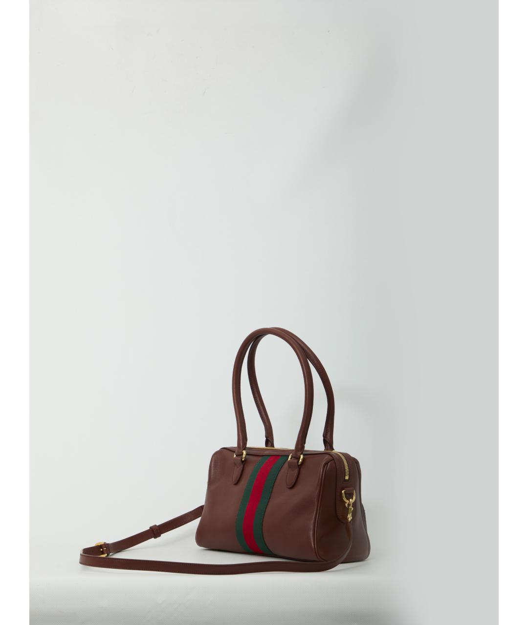 GUCCI Коричневая кожаная сумка через плечо, фото 2