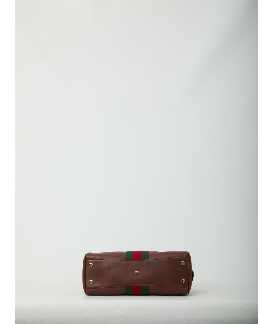 GUCCI Коричневая кожаная сумка через плечо, фото 3