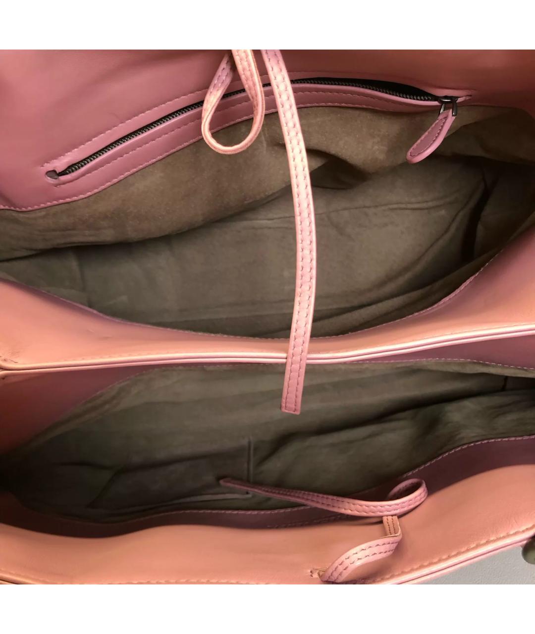 BOTTEGA VENETA Розовая плетеная сумка с короткими ручками, фото 7