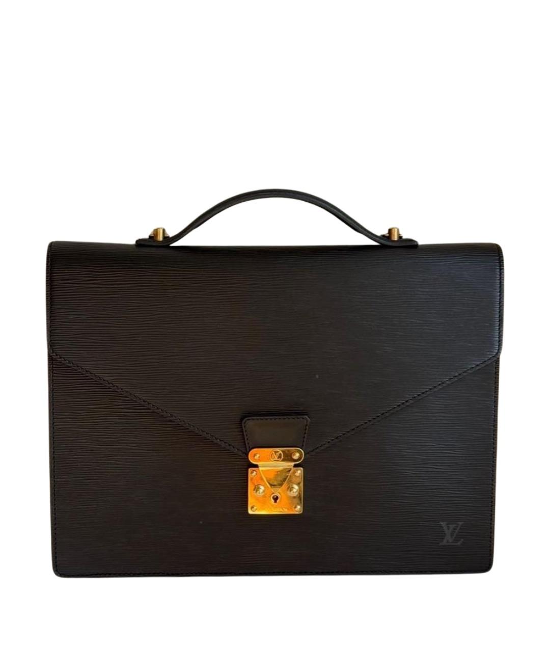 LOUIS VUITTON Черный кожаный портфель, фото 1