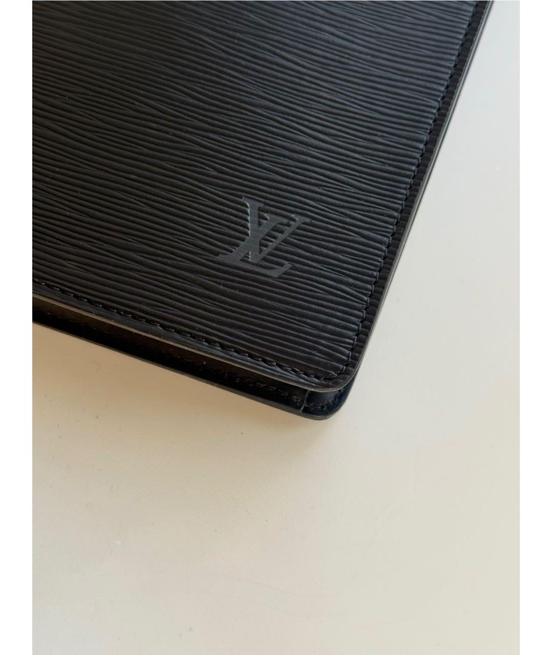 LOUIS VUITTON Черный кожаный портфель, фото 4