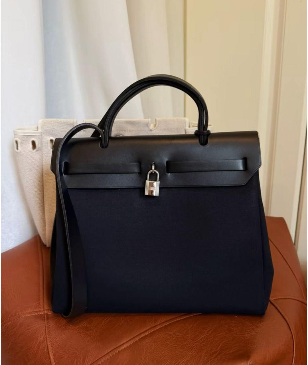 HERMES Черная тканевая сумка через плечо, фото 4