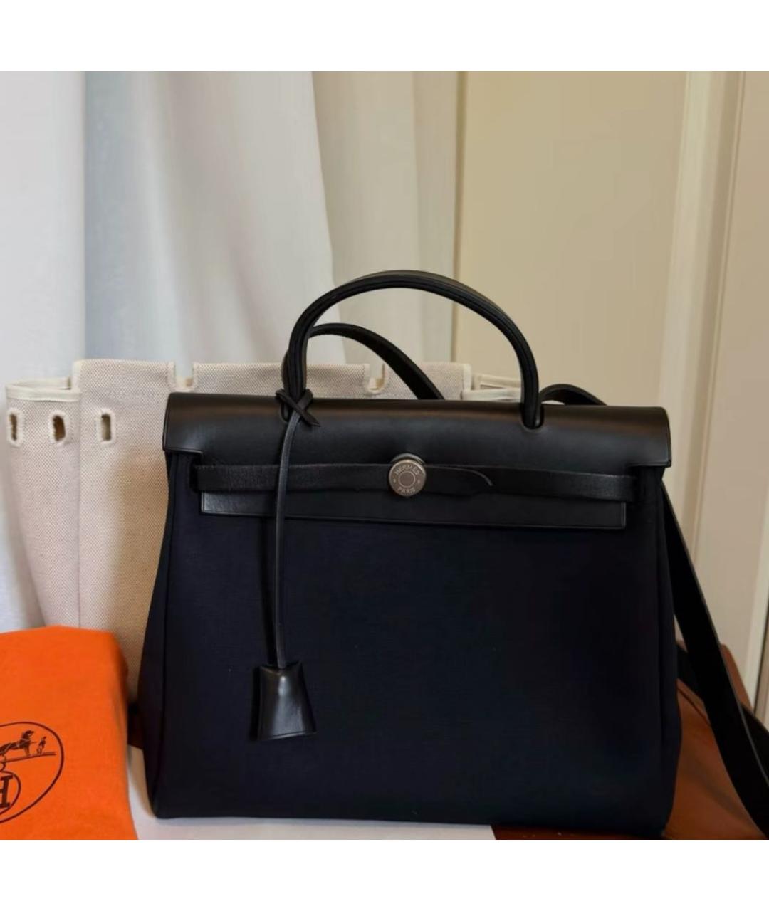 HERMES Черная тканевая сумка через плечо, фото 3