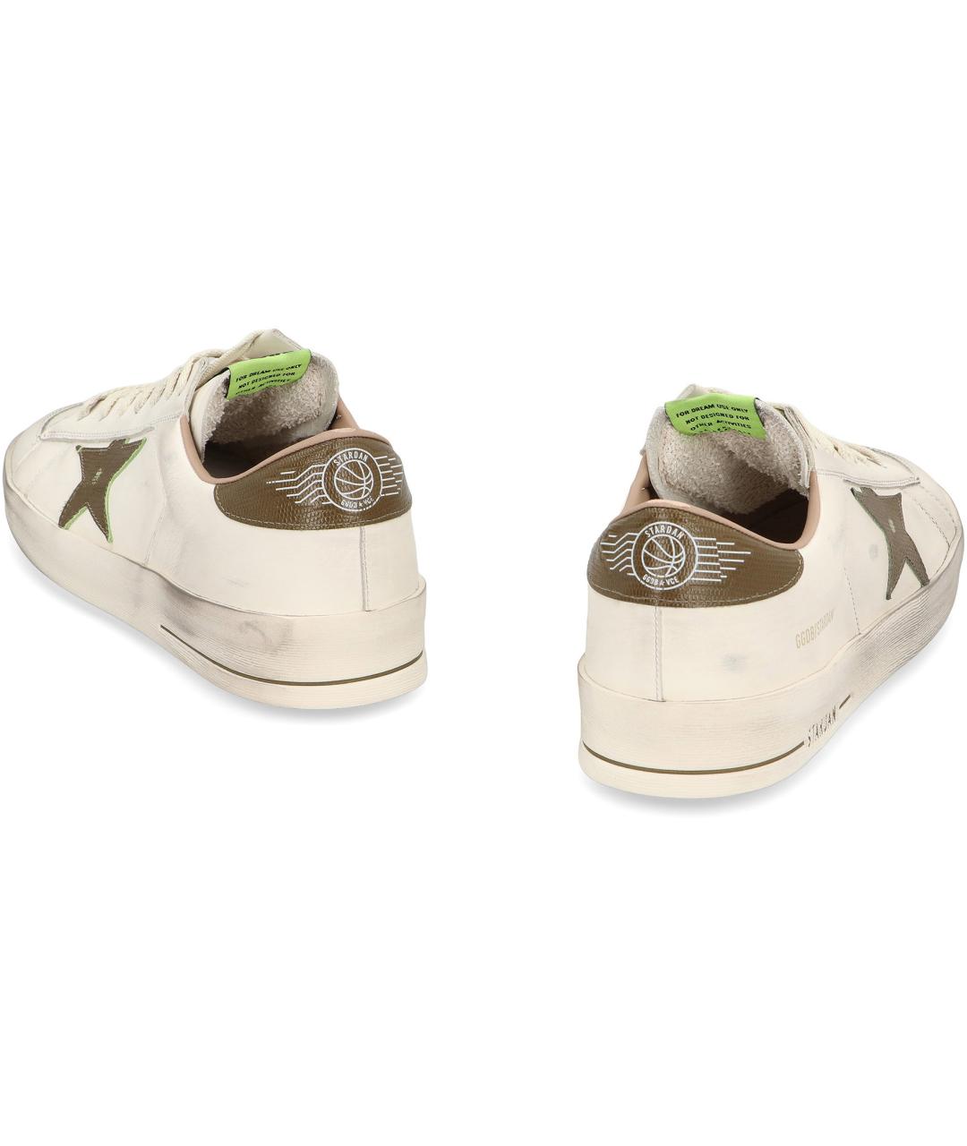 GOLDEN GOOSE Белые кожаные низкие кроссовки / кеды, фото 3