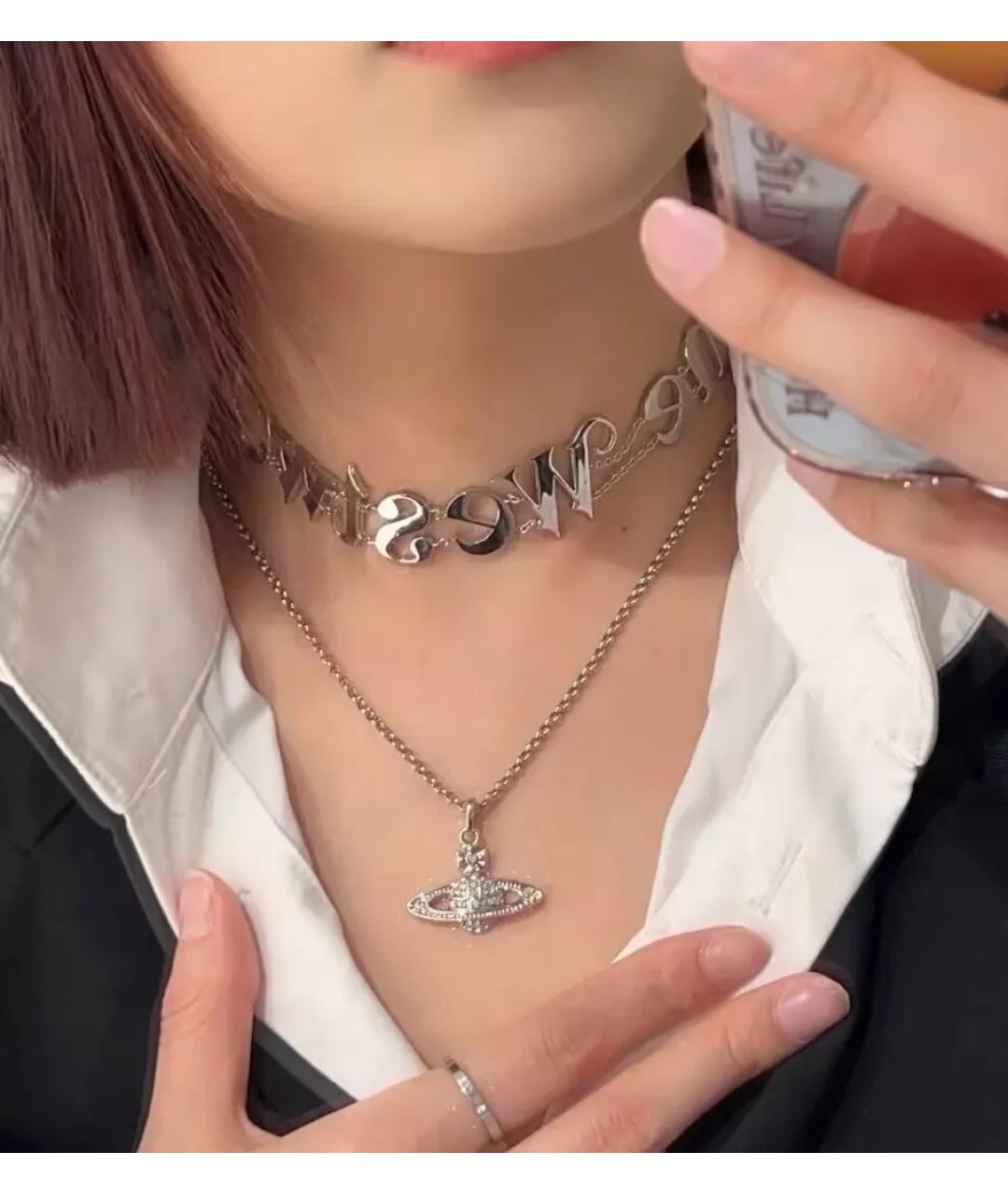 VIVIENNE WESTWOOD Серебряное металлическое колье, фото 8