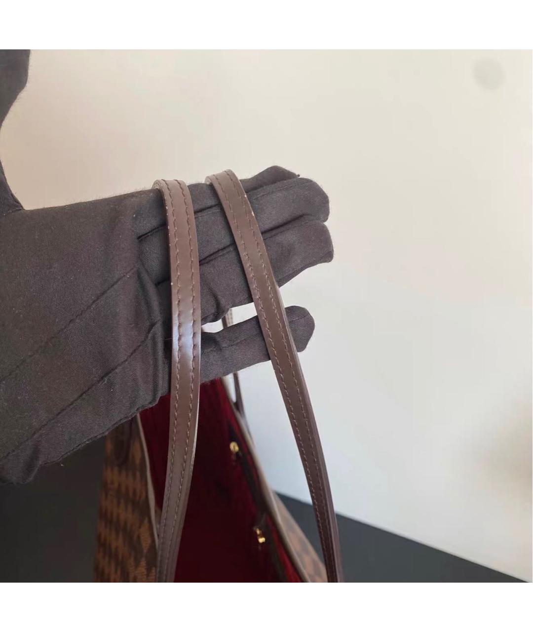 LOUIS VUITTON Коричневая кожаная сумка тоут, фото 2