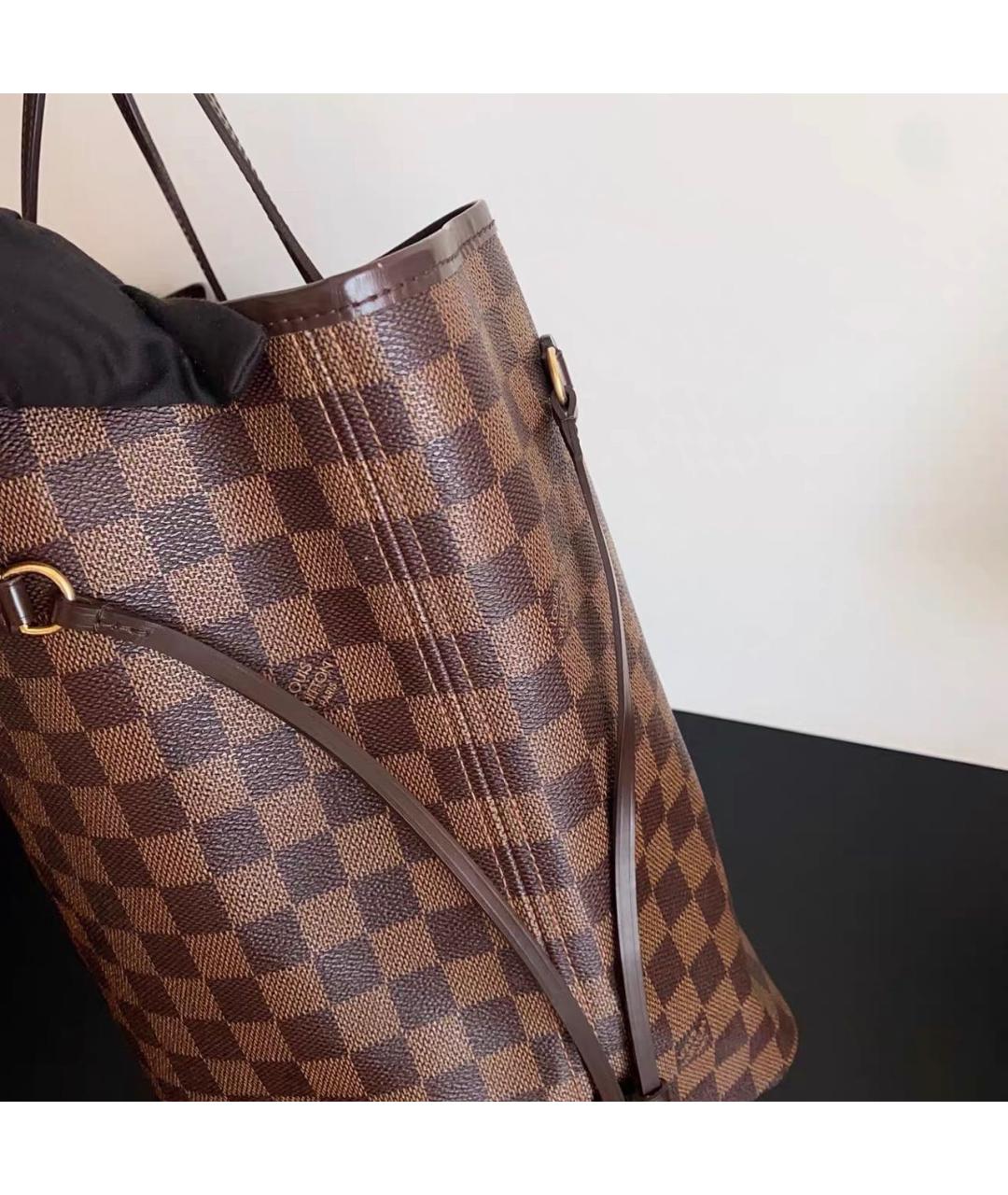 LOUIS VUITTON Коричневая кожаная сумка тоут, фото 3