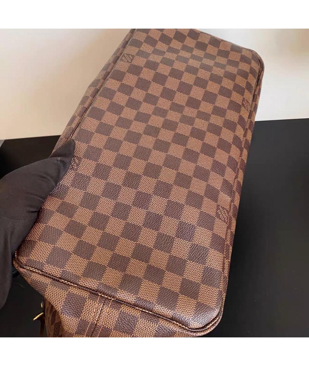 LOUIS VUITTON Коричневая кожаная сумка тоут, фото 6