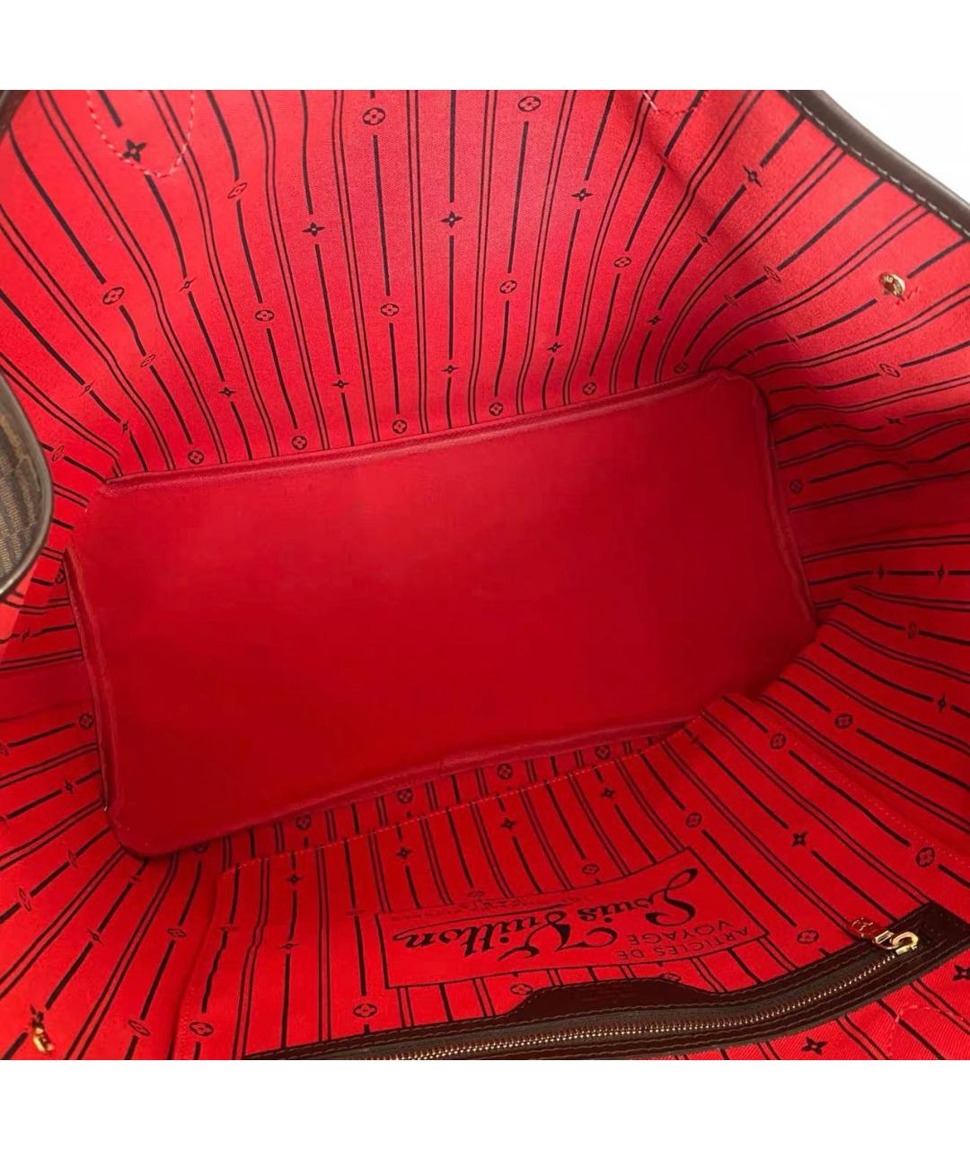 LOUIS VUITTON Коричневая кожаная сумка тоут, фото 7