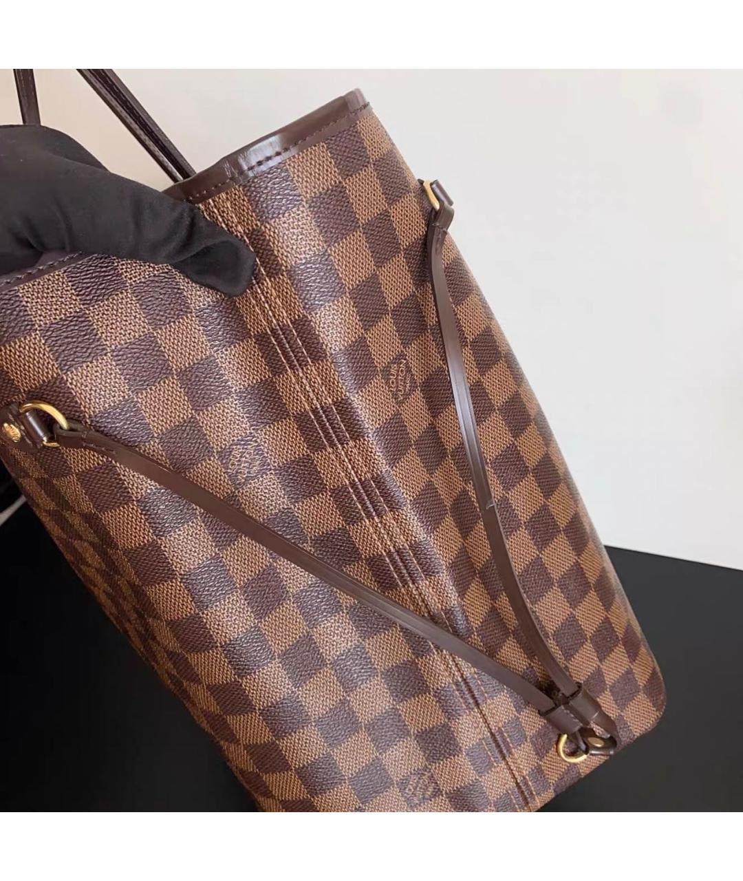 LOUIS VUITTON Коричневая кожаная сумка тоут, фото 5