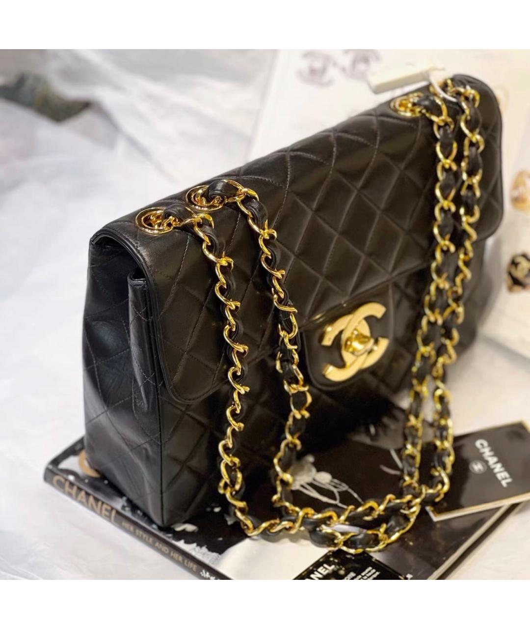 CHANEL Черная кожаная сумка через плечо, фото 3
