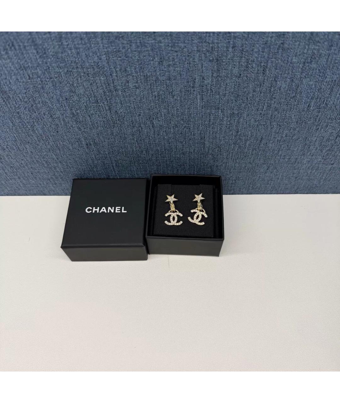 CHANEL Золотые позолоченные серьги, фото 2