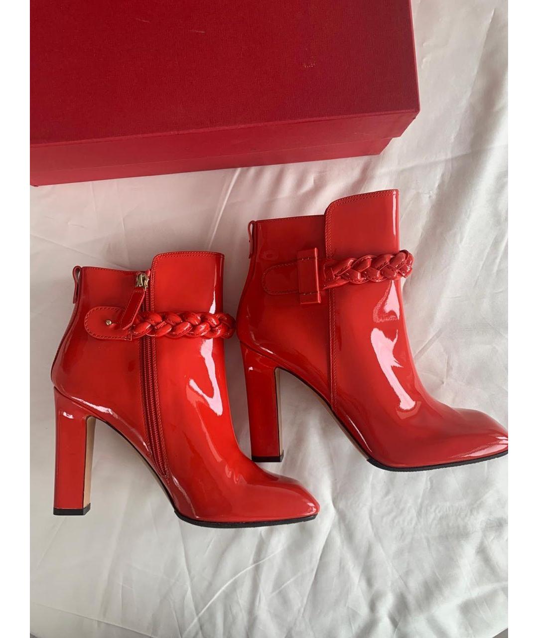 VALENTINO Красные ботильоны из лакированной кожи, фото 8