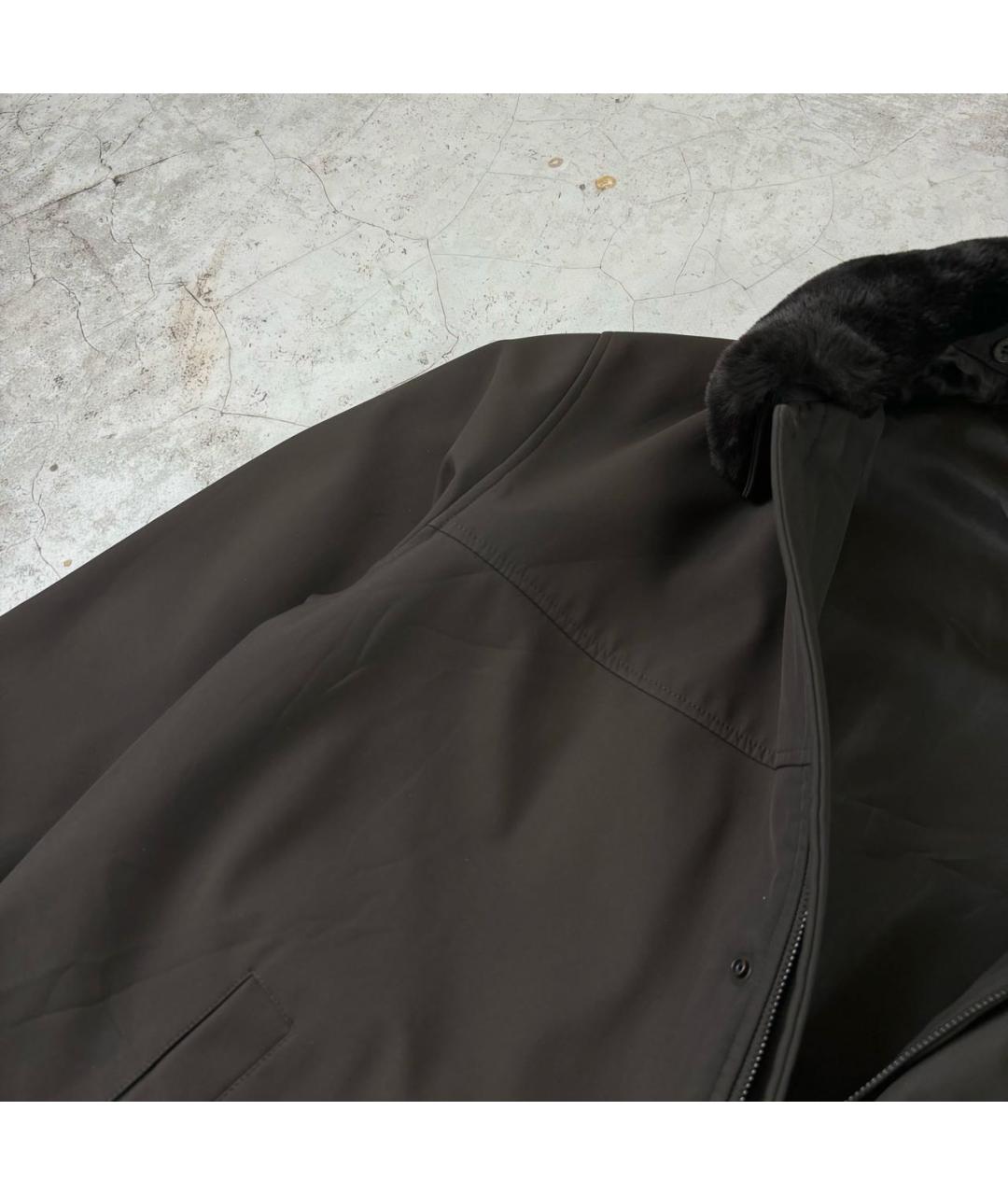 SAINT LAURENT Коричневая полиамидовая куртка, фото 3