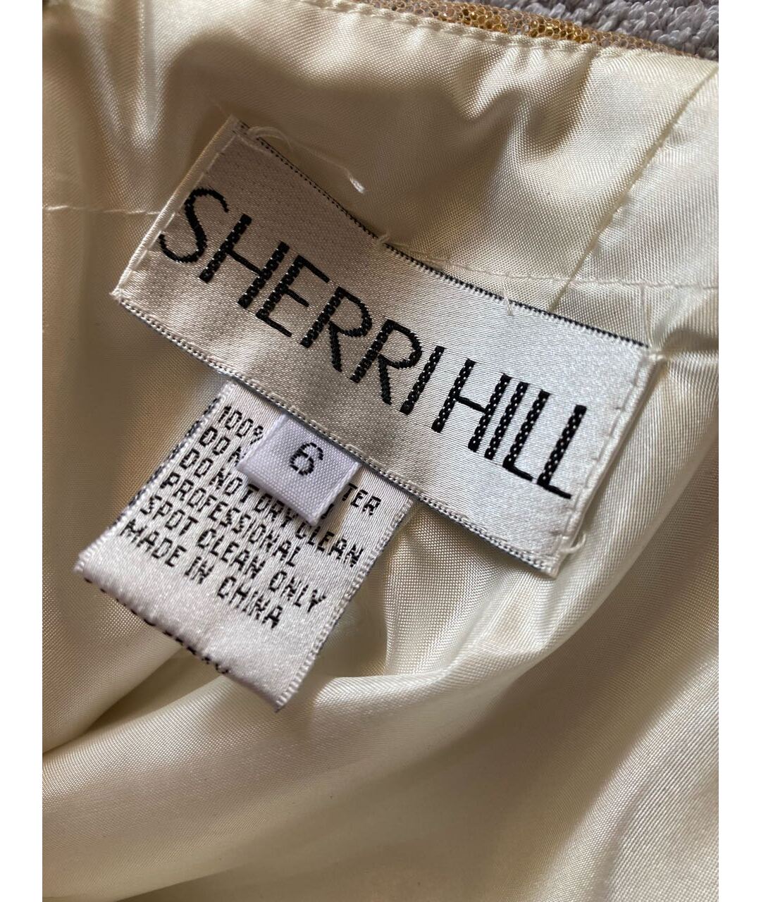 SHERRI HILL Белое полиэстеровое вечернее платье, фото 4