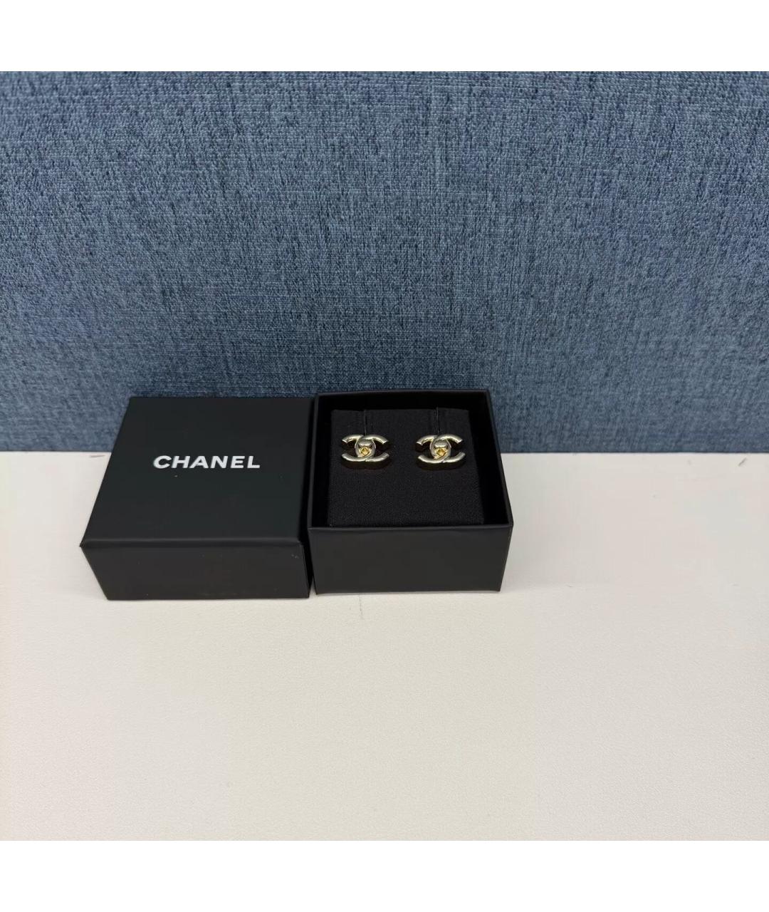 CHANEL Золотые позолоченные серьги, фото 2
