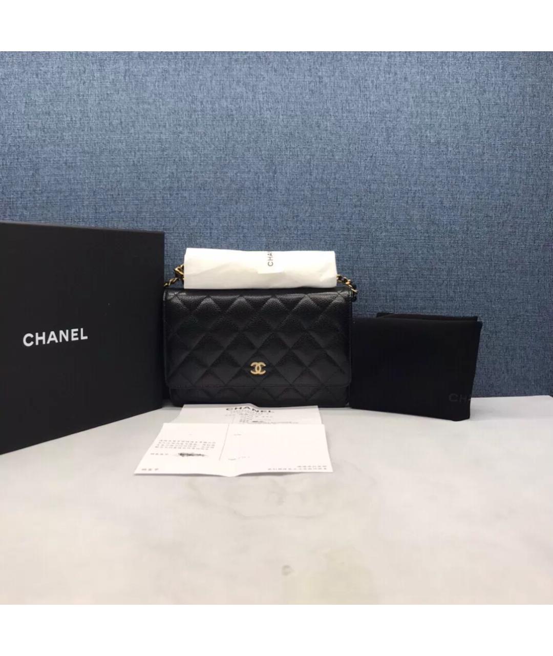 CHANEL Черная кожаная сумка через плечо, фото 8