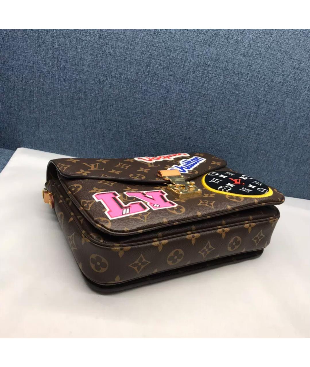LOUIS VUITTON Коричневая канва сумка с короткими ручками, фото 5