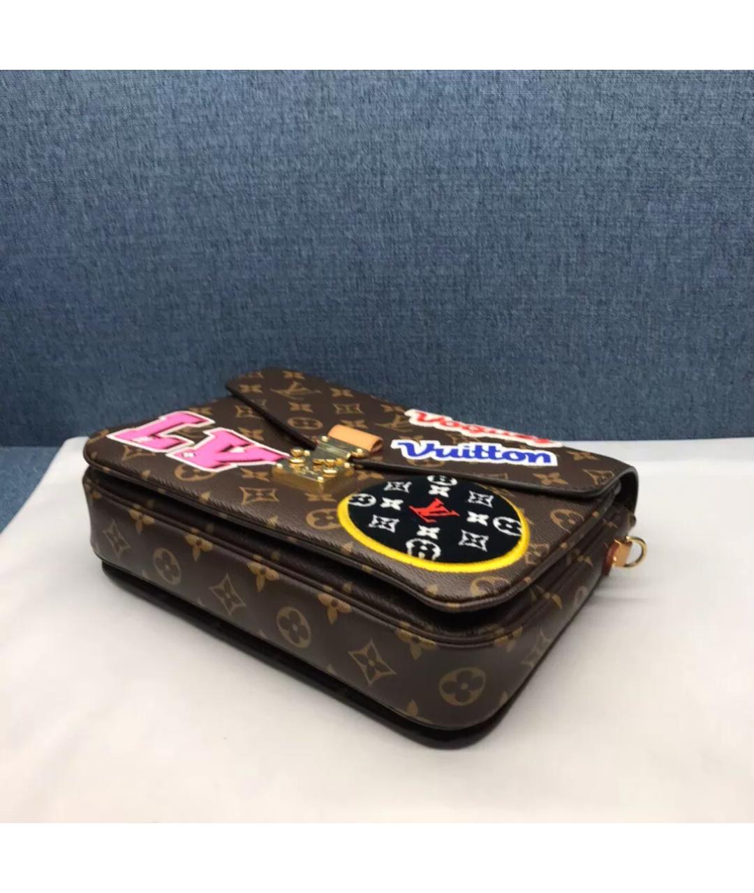 LOUIS VUITTON Коричневая канва сумка с короткими ручками, фото 6