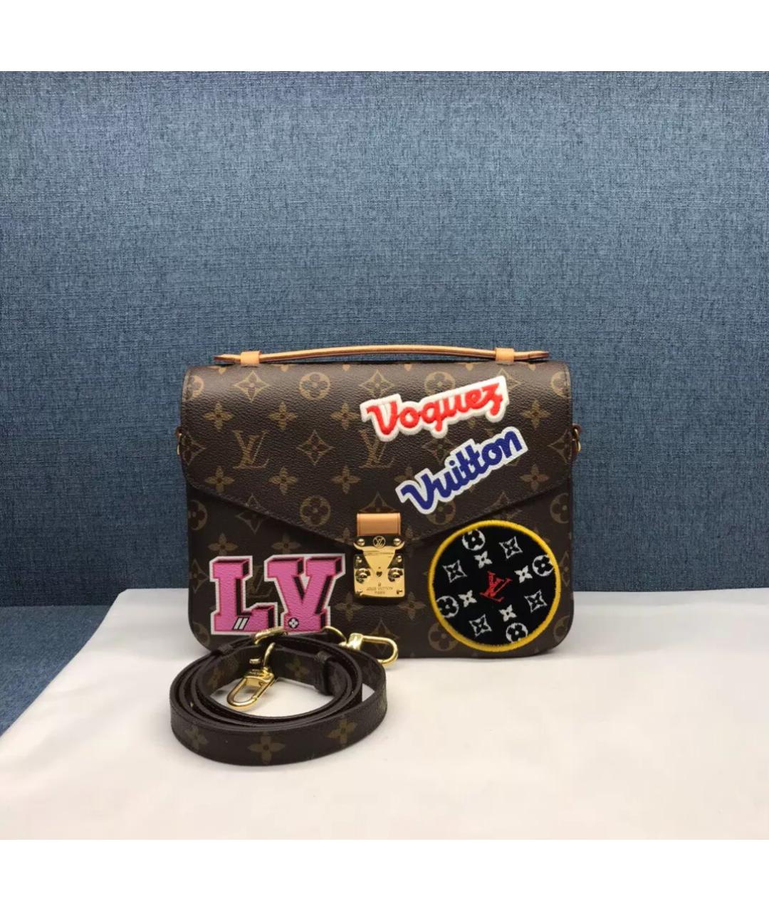LOUIS VUITTON Коричневая канва сумка с короткими ручками, фото 9