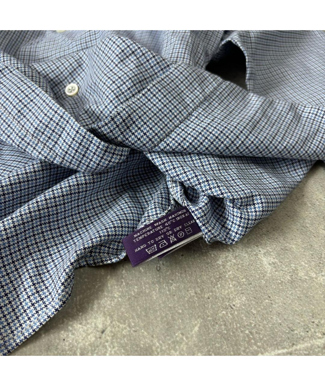 RALPH LAUREN PURPLE LABEL Голубая хлопковая кэжуал рубашка, фото 6