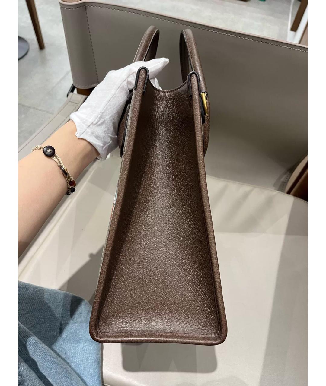 GUCCI Бежевая канва сумка тоут, фото 4