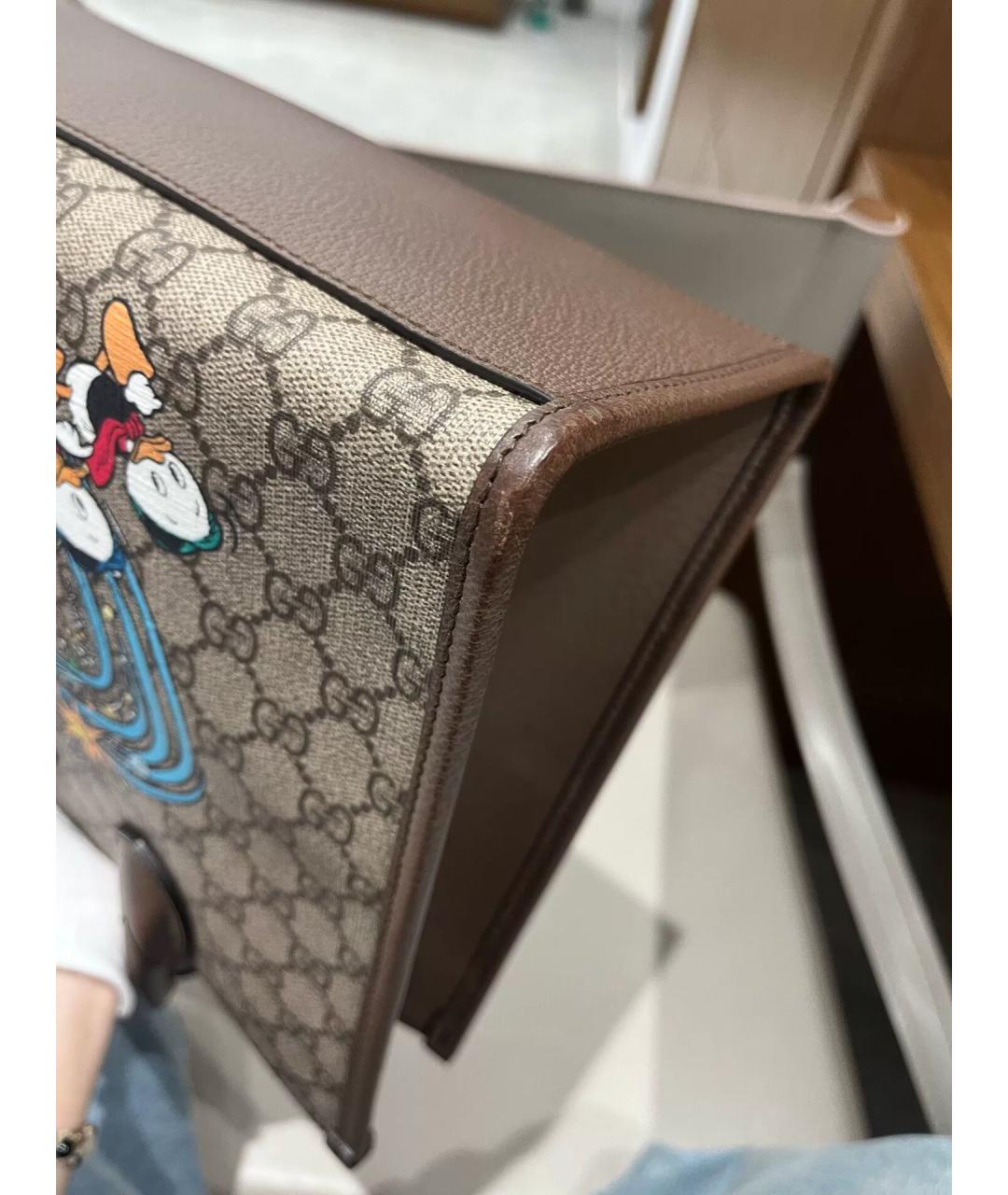 GUCCI Бежевая канва сумка тоут, фото 6