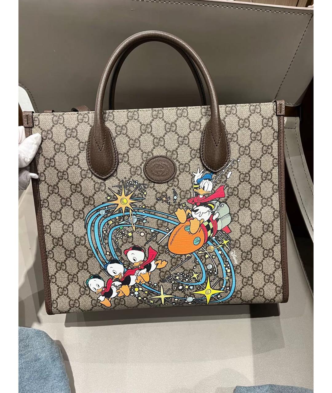 GUCCI Бежевая канва сумка тоут, фото 10
