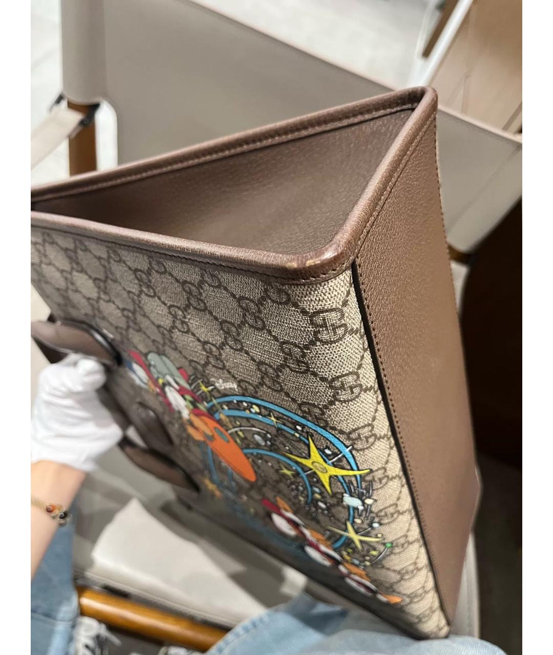 GUCCI Бежевая канва сумка тоут, фото 8